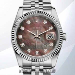 Iced Out Rolex Datejust 116234BKMDJ Men's Rolex Calibre 2836/2813 Mother of Pearl Dial Replica